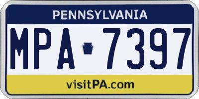 PA license plate MPA7397