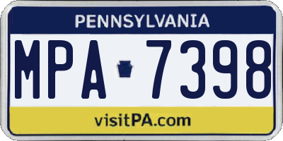 PA license plate MPA7398