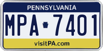 PA license plate MPA7401