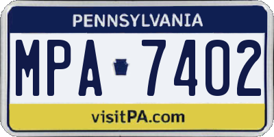PA license plate MPA7402