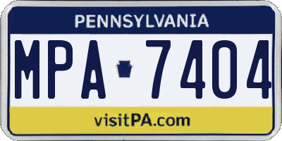 PA license plate MPA7404