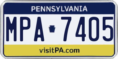 PA license plate MPA7405