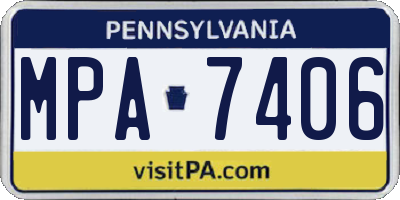 PA license plate MPA7406