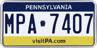 PA license plate MPA7407