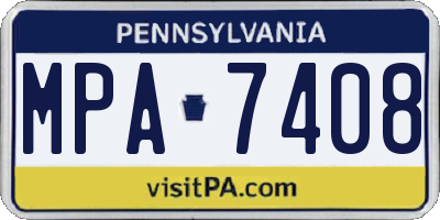 PA license plate MPA7408