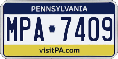 PA license plate MPA7409