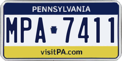 PA license plate MPA7411