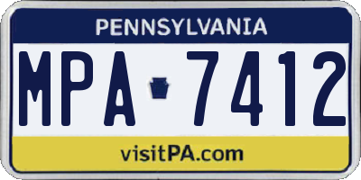 PA license plate MPA7412