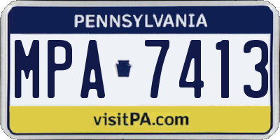 PA license plate MPA7413