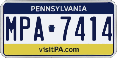 PA license plate MPA7414