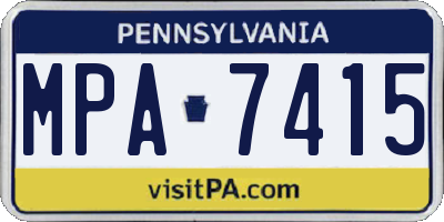 PA license plate MPA7415