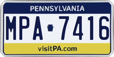 PA license plate MPA7416