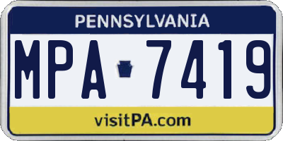 PA license plate MPA7419