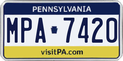PA license plate MPA7420