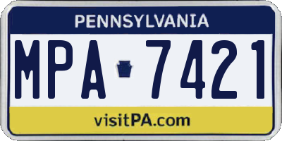 PA license plate MPA7421