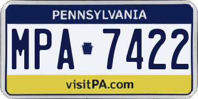 PA license plate MPA7422