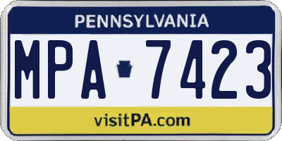PA license plate MPA7423