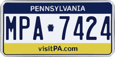 PA license plate MPA7424