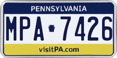 PA license plate MPA7426