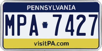 PA license plate MPA7427
