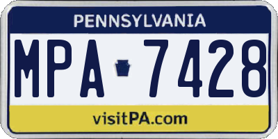 PA license plate MPA7428