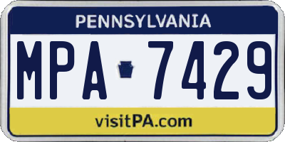 PA license plate MPA7429