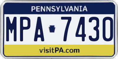 PA license plate MPA7430