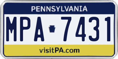 PA license plate MPA7431