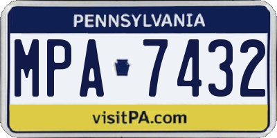 PA license plate MPA7432