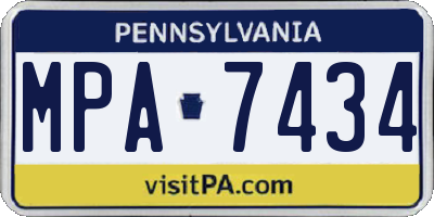 PA license plate MPA7434