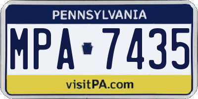 PA license plate MPA7435