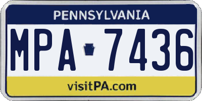 PA license plate MPA7436