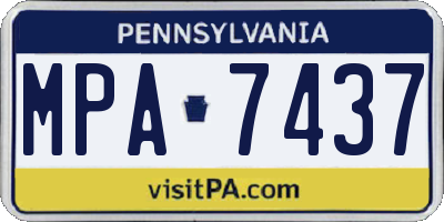 PA license plate MPA7437