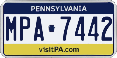 PA license plate MPA7442