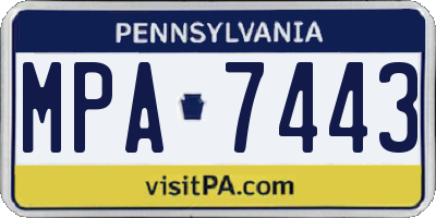 PA license plate MPA7443