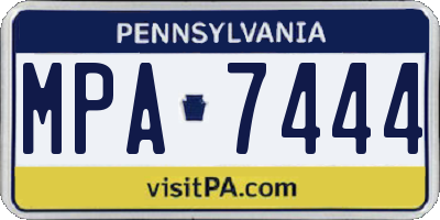 PA license plate MPA7444