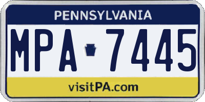 PA license plate MPA7445