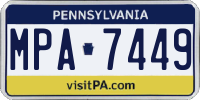 PA license plate MPA7449
