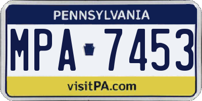 PA license plate MPA7453