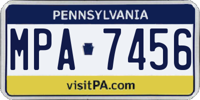 PA license plate MPA7456