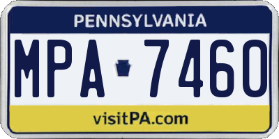 PA license plate MPA7460