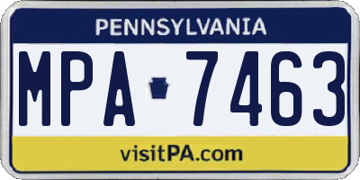PA license plate MPA7463