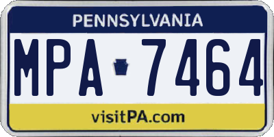 PA license plate MPA7464