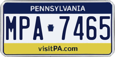 PA license plate MPA7465