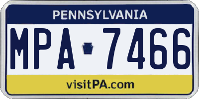 PA license plate MPA7466