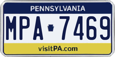 PA license plate MPA7469