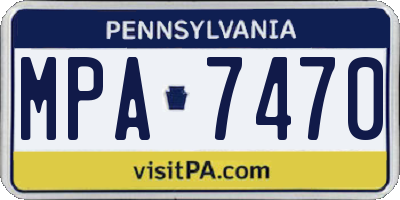PA license plate MPA7470