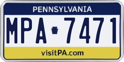 PA license plate MPA7471