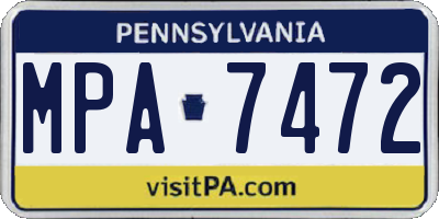 PA license plate MPA7472