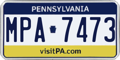 PA license plate MPA7473
